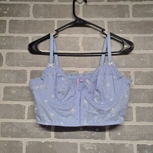 Florence by Mills Eyelet Embriodered Crop Top Women's‎ Bustier Size Large NWT